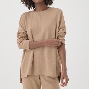 Pact Womens Airplane Long Sleeve Poncho Sesame Heather XS/S 100% Organic Cotton